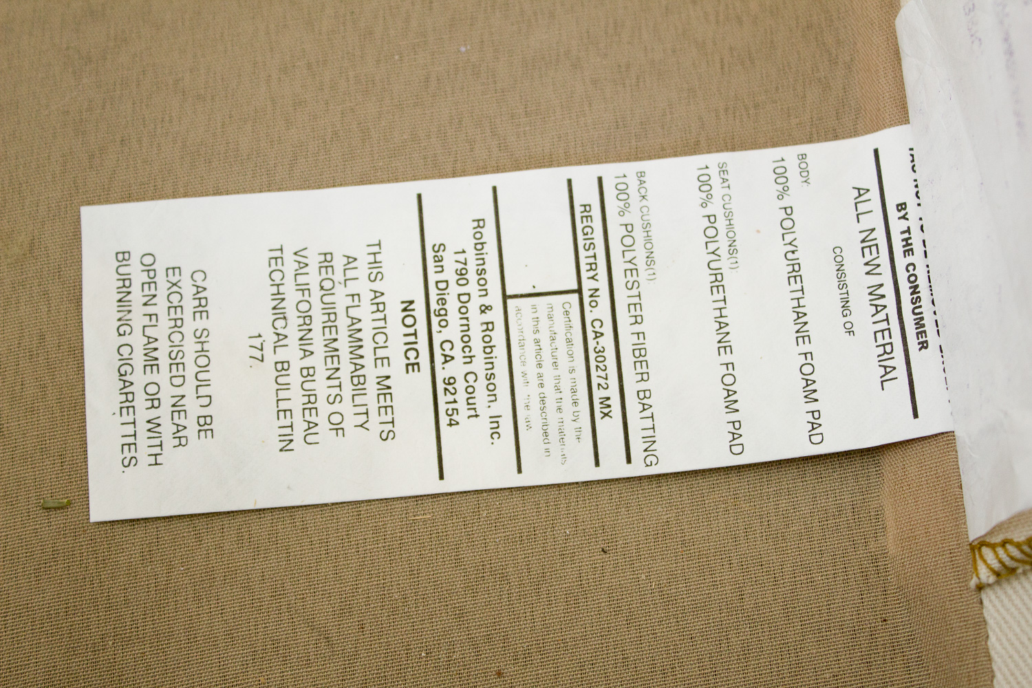 Sofa Trend Seagrass Cushioned Sofa