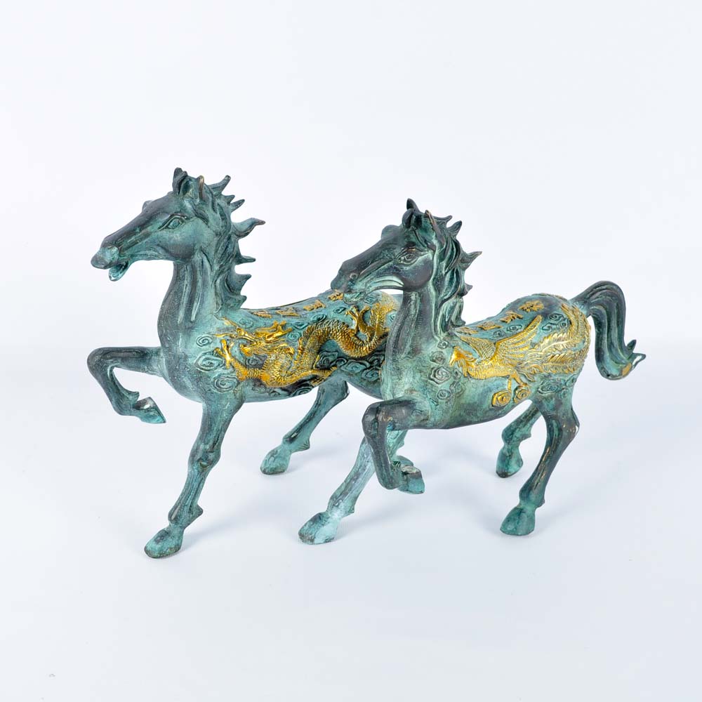 Pair of Tang Dynasty Style Horse Sculptures