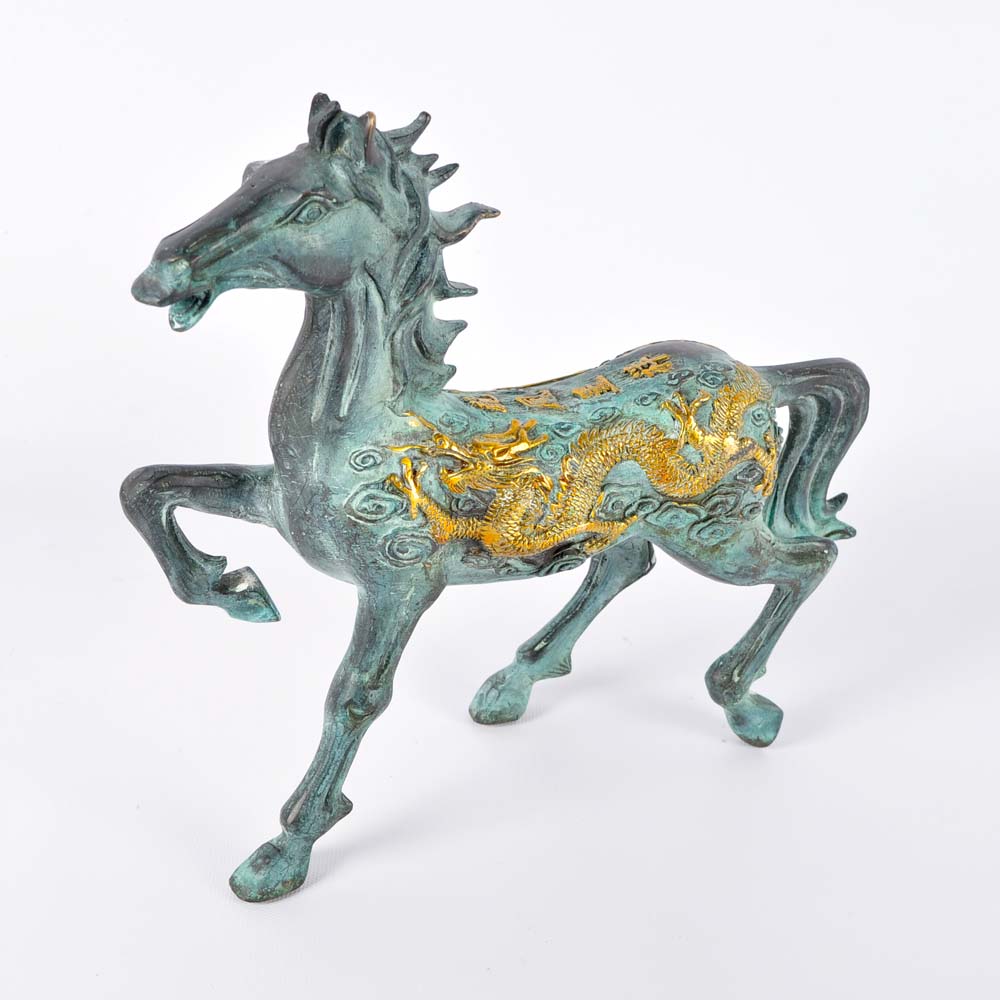 Pair of Tang Dynasty Style Horse Sculptures