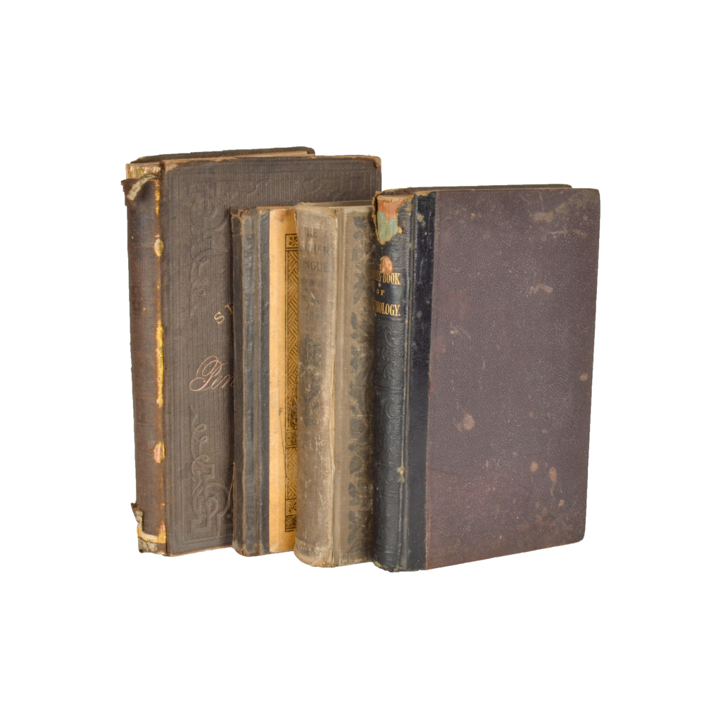 Selection of Antique Spelling and Penmanship Books