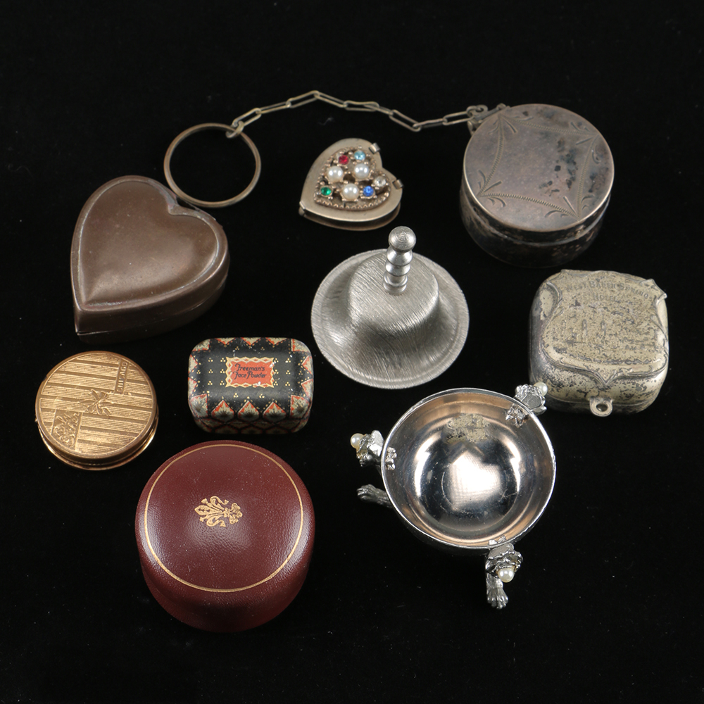 Collection of Makeup Compacts and Pill Boxes