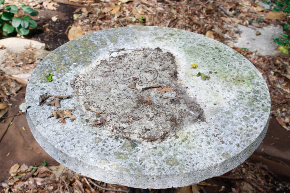 Antique Cast Iron Ice Cream Parlor Table Base with Concrete Round