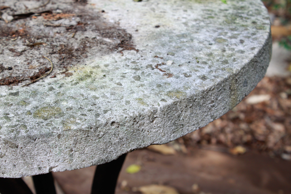 Antique Cast Iron Ice Cream Parlor Table Base with Concrete Round