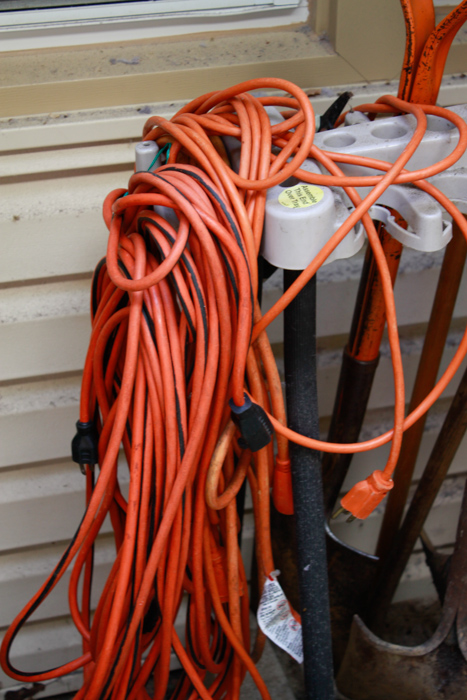 Lawn and Garden Tools with Plastic Organizing Stand