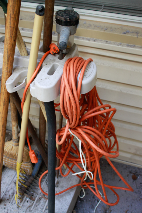 Lawn and Garden Tools with Plastic Organizing Stand