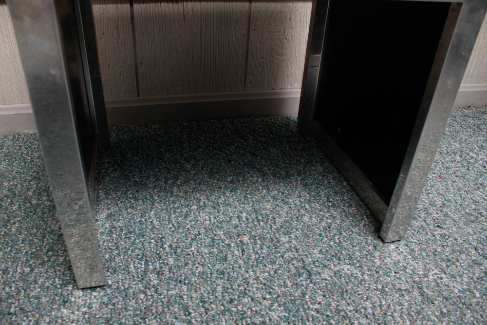 Glass and Steel End Table