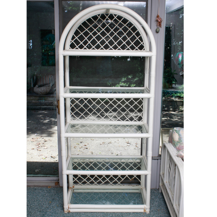 Vintage Rattan Display Shelves