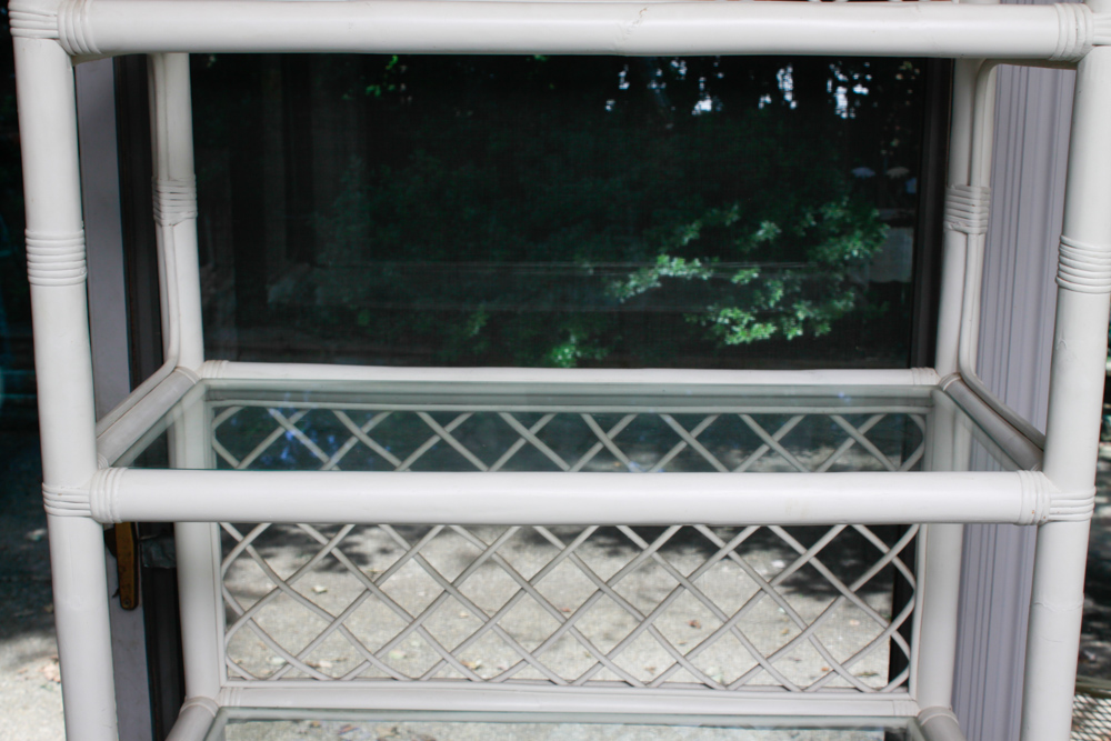 Vintage Rattan Display Shelves