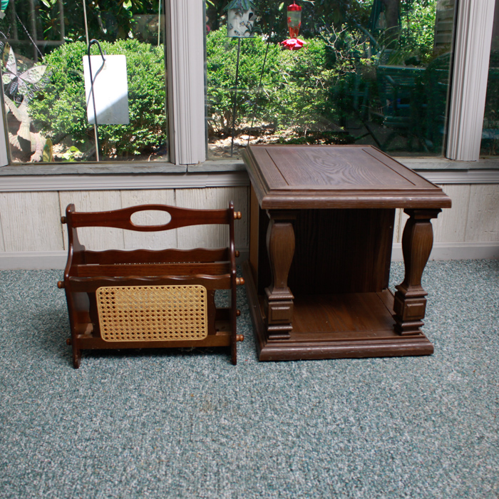 End Table and Magazine Rack