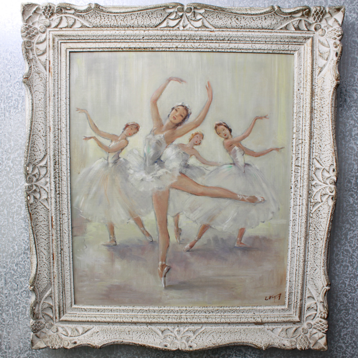 Signed LaFaguay "Dancers" Oil Painting on Canvas