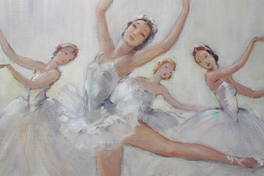Signed LaFaguay "Dancers" Oil Painting on Canvas
