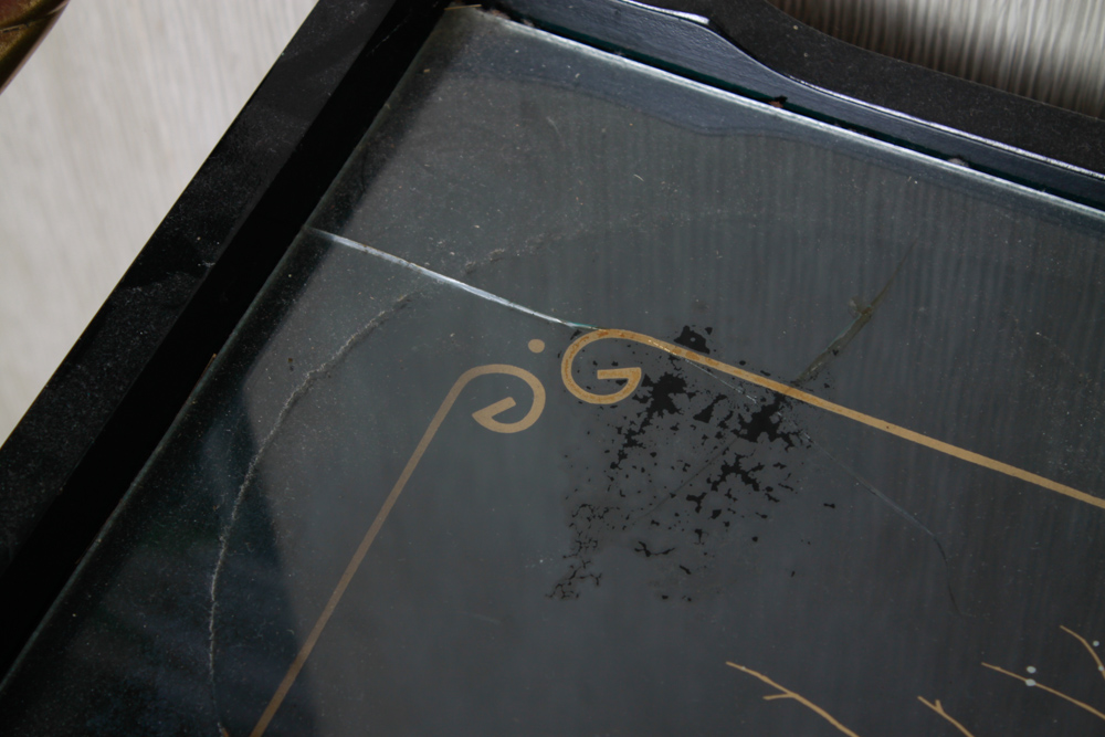 Chinese Black Lacquered Bar Cart