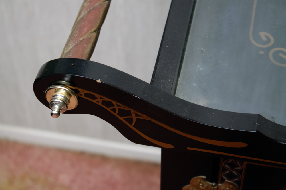 Chinese Black Lacquered Bar Cart