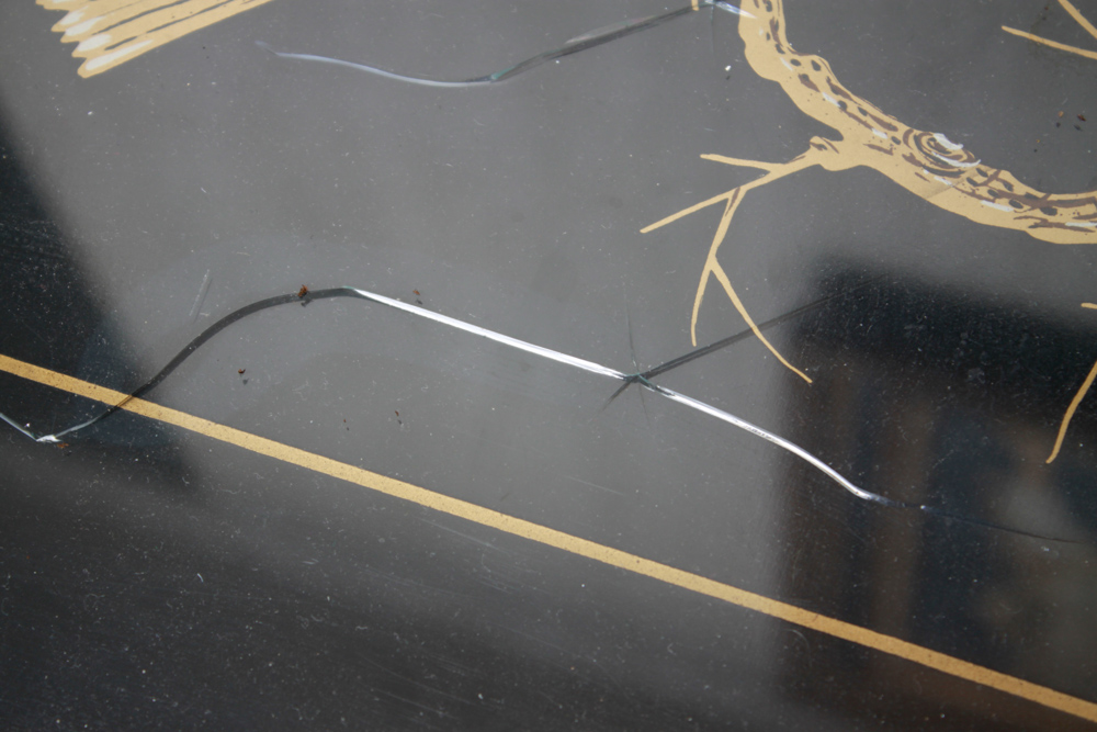 Chinese Black Lacquered Bar Cart