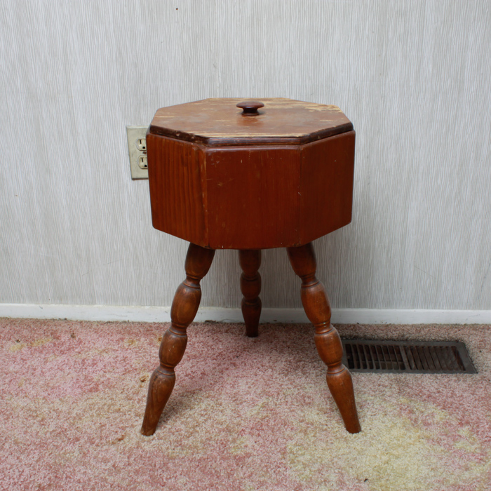 Vintage Sewing Notions Storage Table