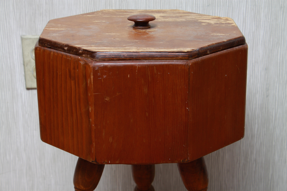 Vintage Sewing Notions Storage Table