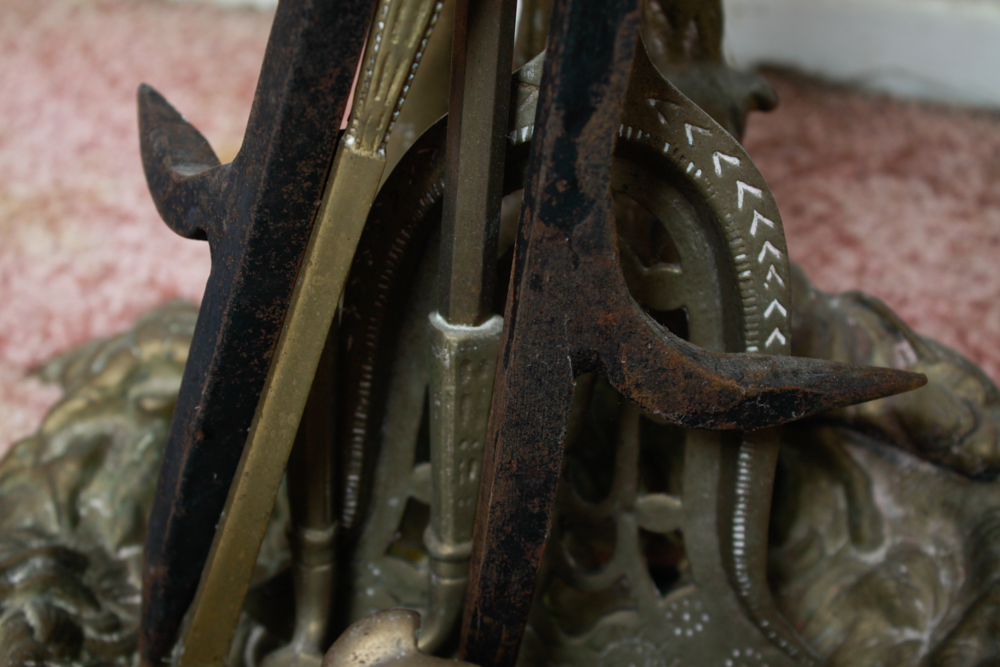 Assorted Fireplace Tools with Bellows