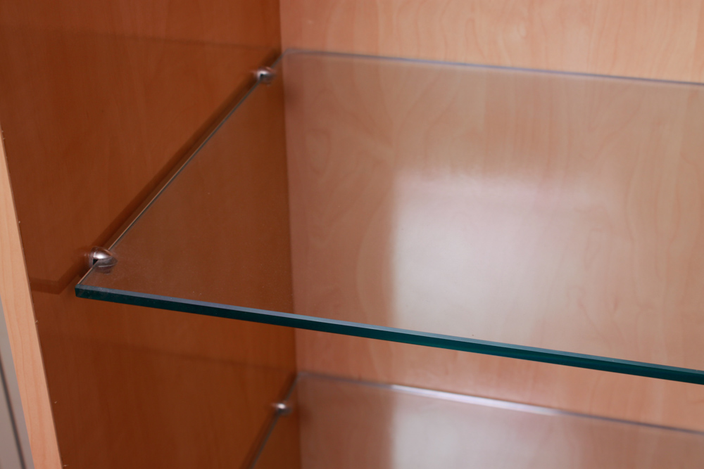 Pair of ALF Italia Milano Maple Lighted Display Shelf Cases