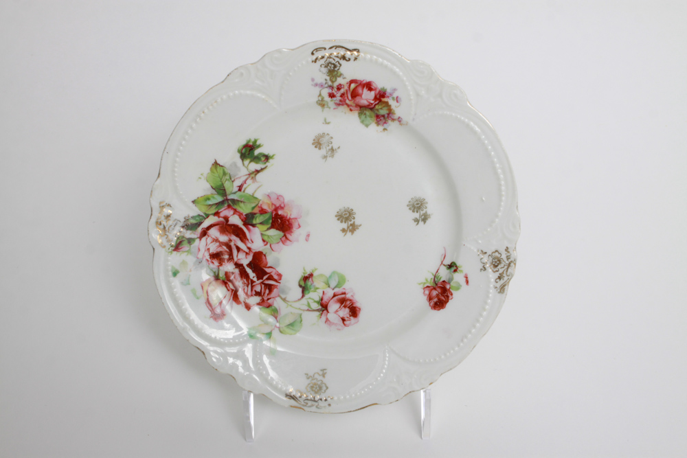 Set of Six China Dessert Plates