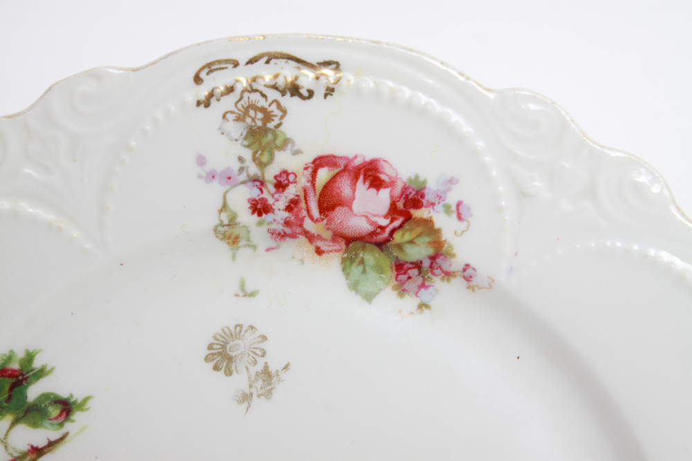 Set of Six China Dessert Plates