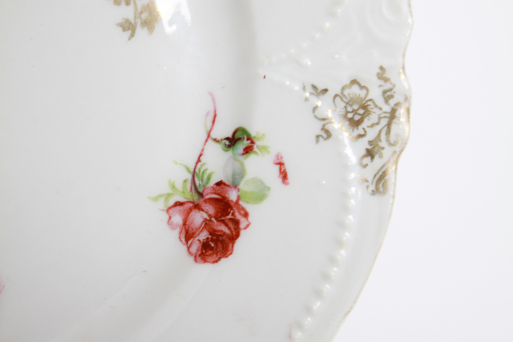 Set of Six China Dessert Plates