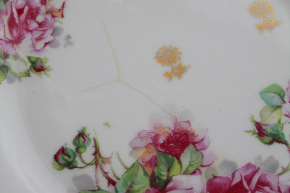 Set of Six China Dessert Plates