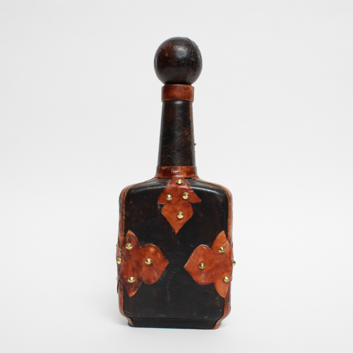 Italian Leather Wrapped Decanter Bottle