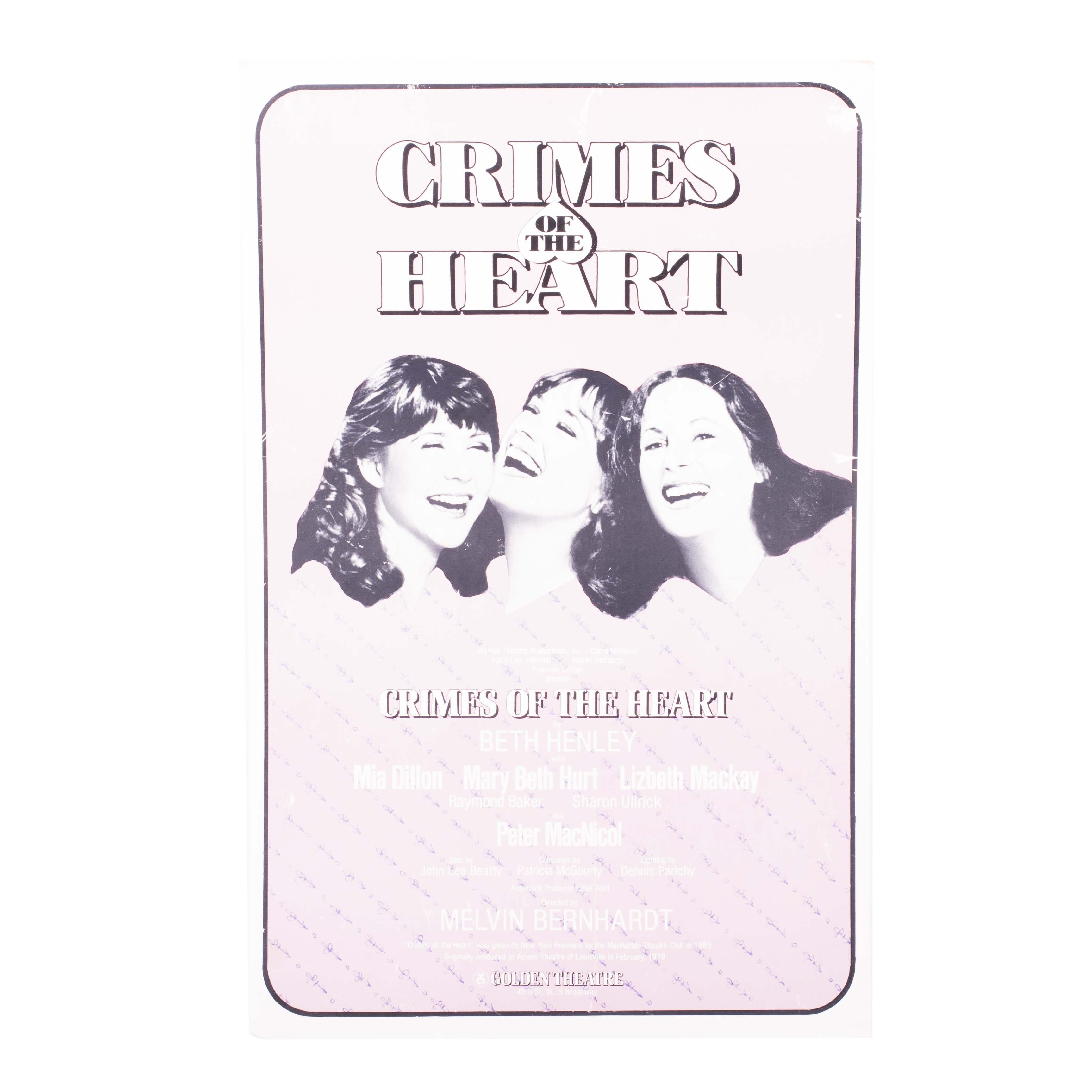 Vintage "Crimes of the Heart" at the Golden Theater Poster