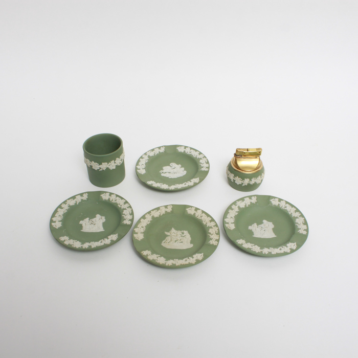 Wedgwood Green Jasperware Tobacco Accessories