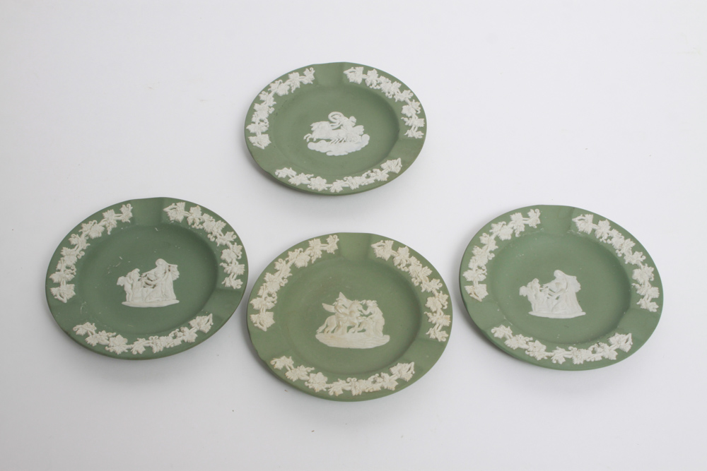 Wedgwood Green Jasperware Tobacco Accessories