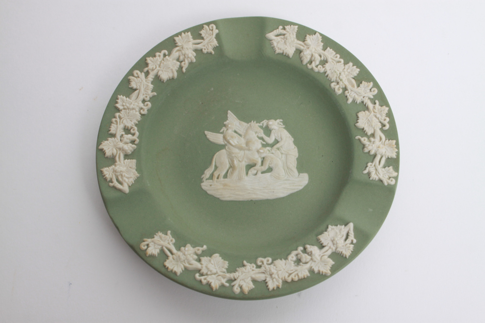 Wedgwood Green Jasperware Tobacco Accessories