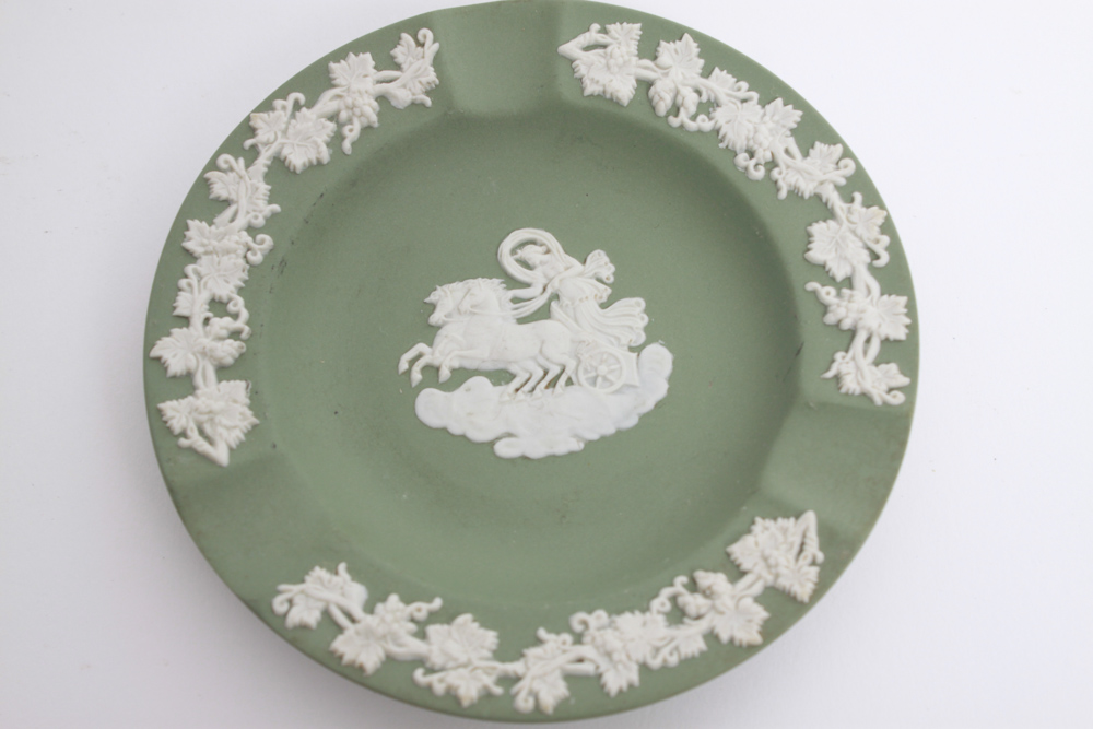 Wedgwood Green Jasperware Tobacco Accessories