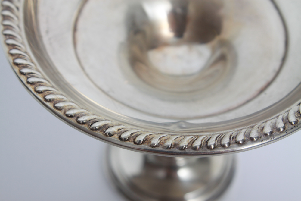 Weighted Sterling Silver Compote and Bud Vase