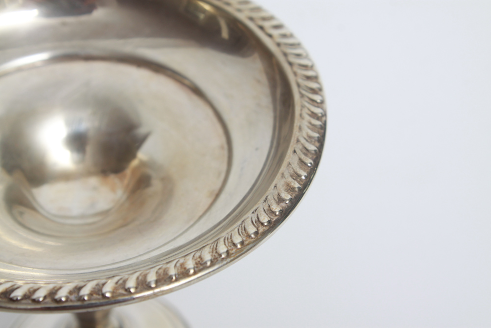 Weighted Sterling Silver Compote and Bud Vase