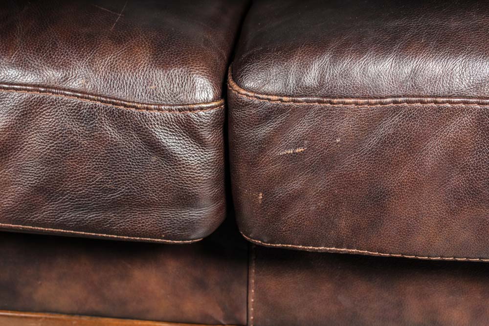 Ashley Furniture Brown Leather Upholstered Sofa