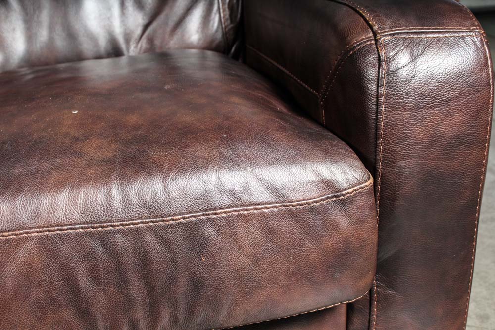 Ashley Furniture Brown Leather Upholstered Sofa