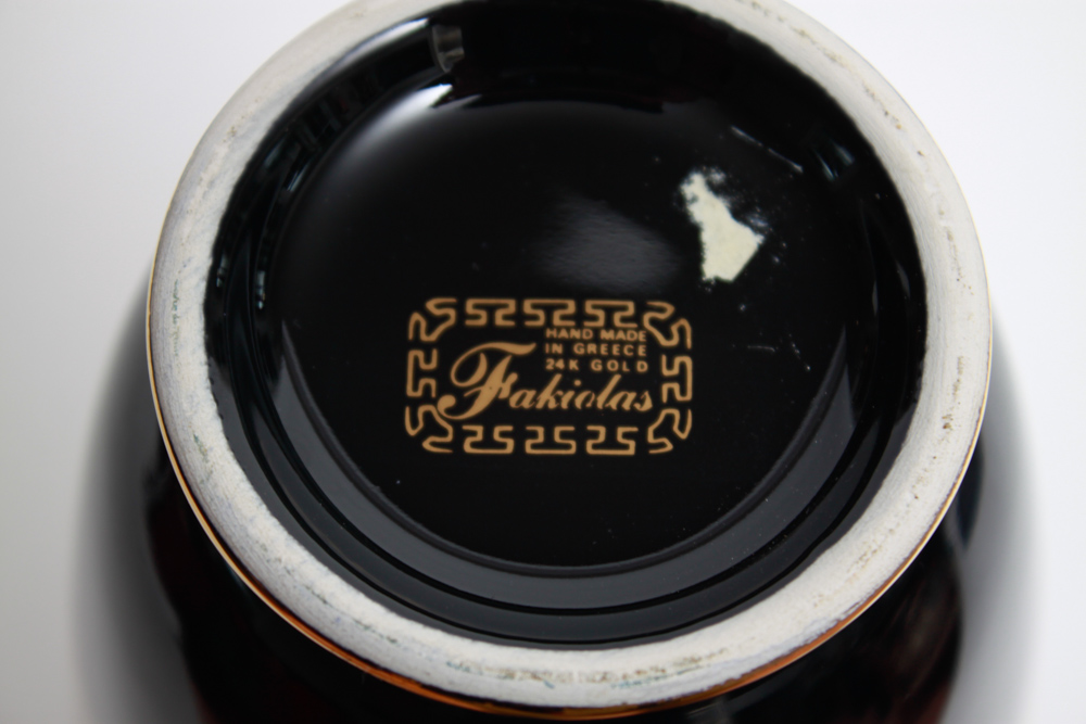 Fakiolas 24K and Black Greek Vase