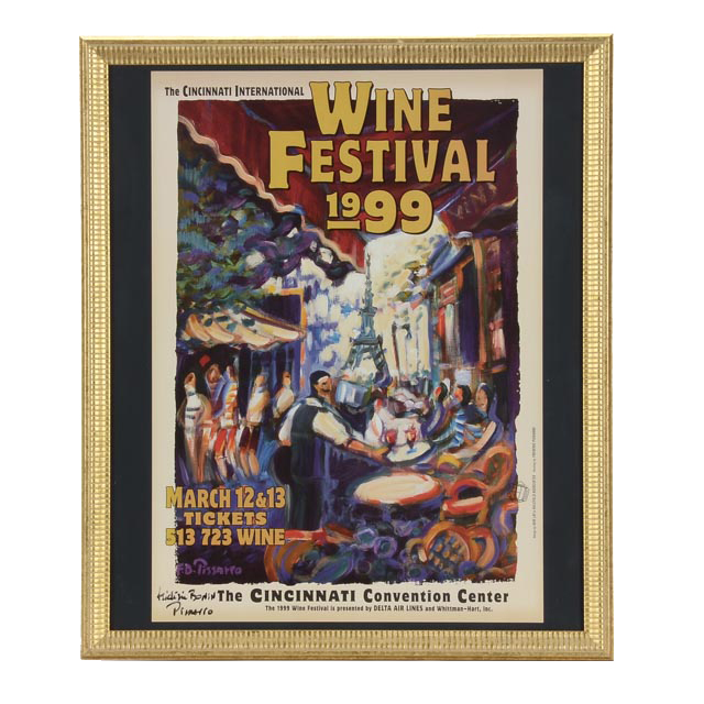 Cincinnati International Wine Festival 1999 Poster Signed by Frederic Bonin-Pissarro