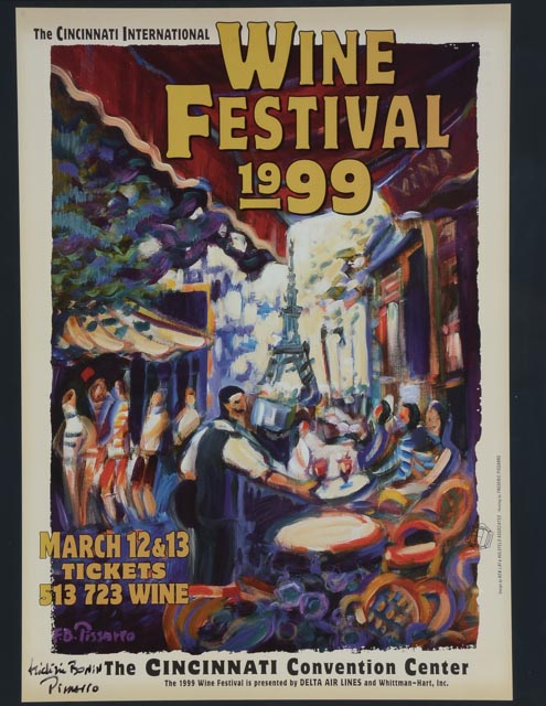 Cincinnati International Wine Festival 1999 Poster Signed by Frederic Bonin-Pissarro