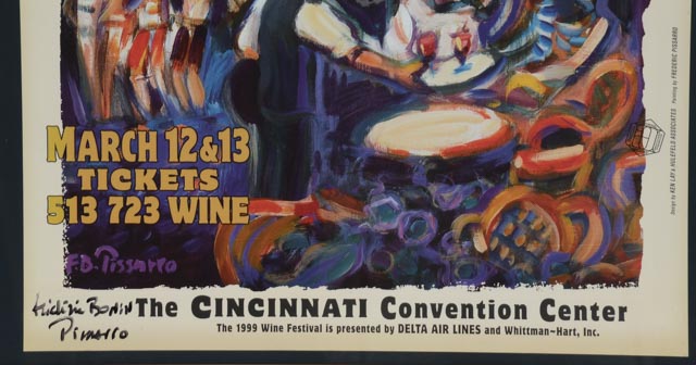 Cincinnati International Wine Festival 1999 Poster Signed by Frederic Bonin-Pissarro