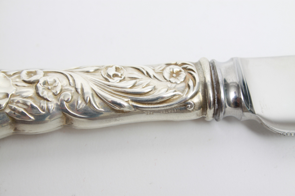 Vintage Webster Sterling Silver Bridal Cake Knife
