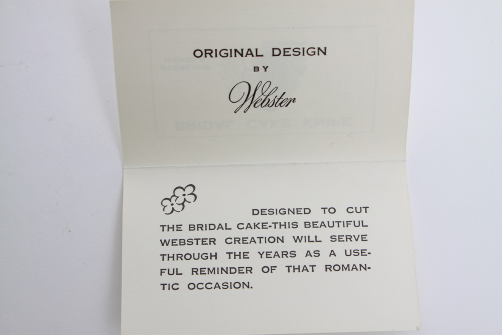 Vintage Webster Sterling Silver Bridal Cake Knife