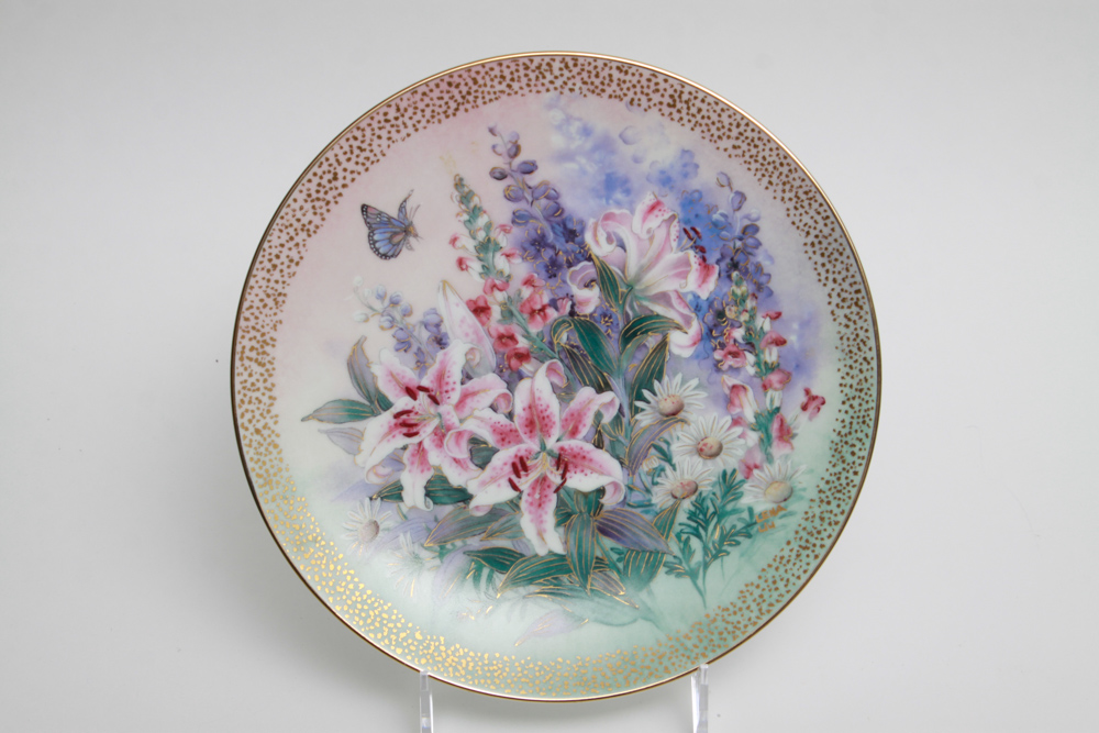 Assortment of Hummingbird and Floral Editioned Collector Plates