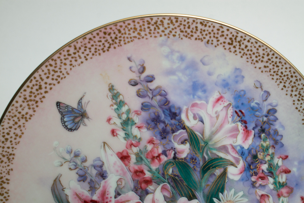 Assortment of Hummingbird and Floral Editioned Collector Plates
