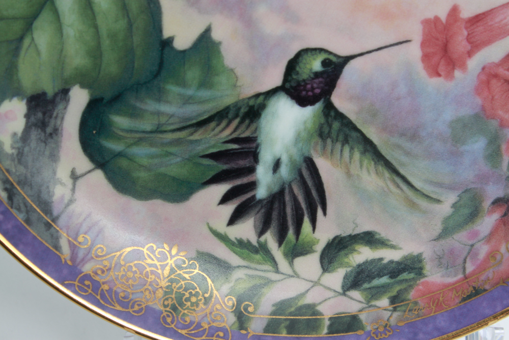 Assortment of Hummingbird and Floral Editioned Collector Plates