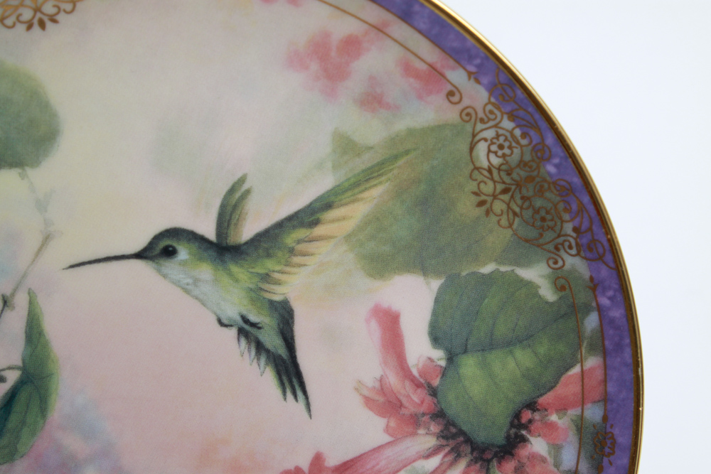 Assortment of Hummingbird and Floral Editioned Collector Plates