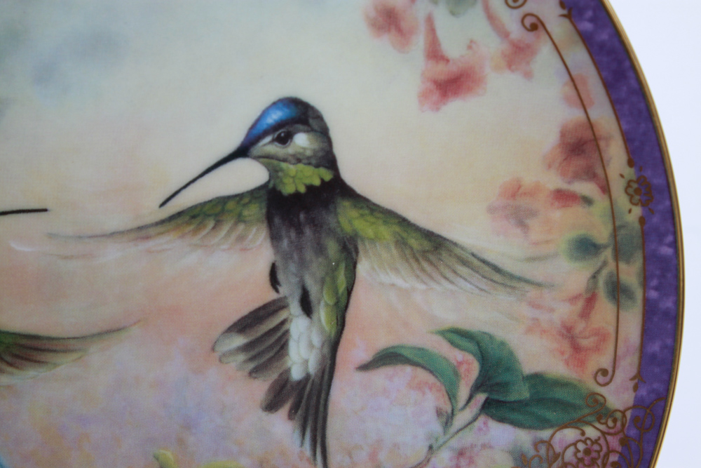 Assortment of Hummingbird and Floral Editioned Collector Plates
