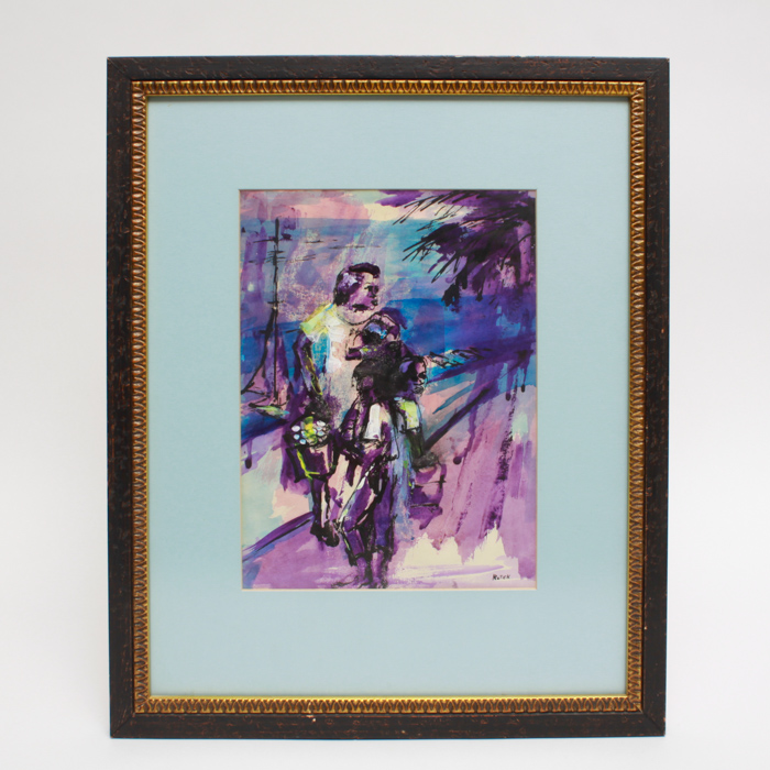 Signed Rutex Acrylic Painting on Paper