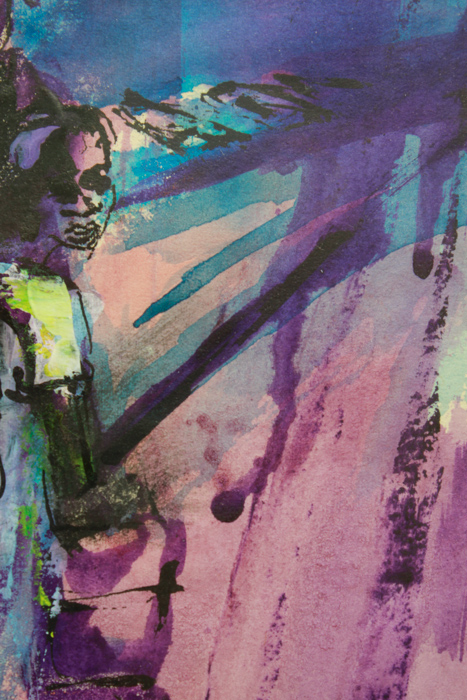 Signed Rutex Acrylic Painting on Paper