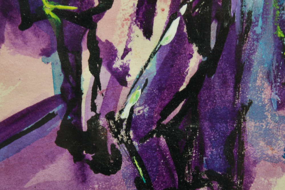 Signed Rutex Acrylic Painting on Paper